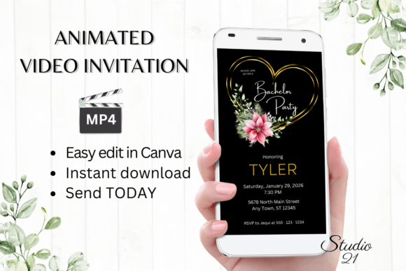 Christmas Bachelor Party Invite W5199: Festive Style Made Simple