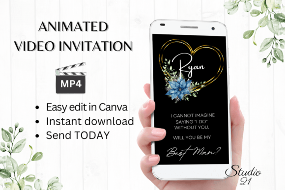 Christmas Best Man Proposal W3219BM: A Festive Design Asset