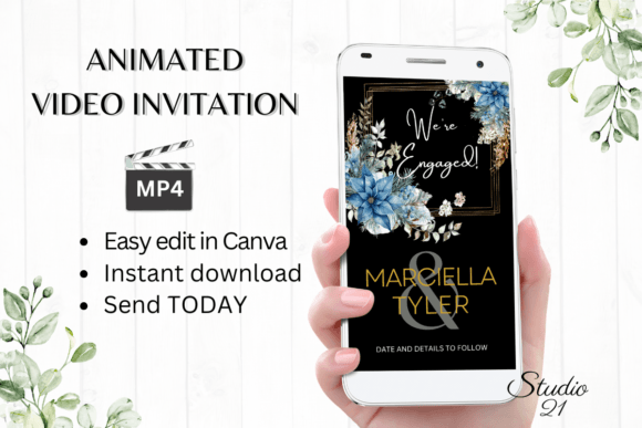 Christmas Engagement Announcement W1213B: Festive Digital Invites