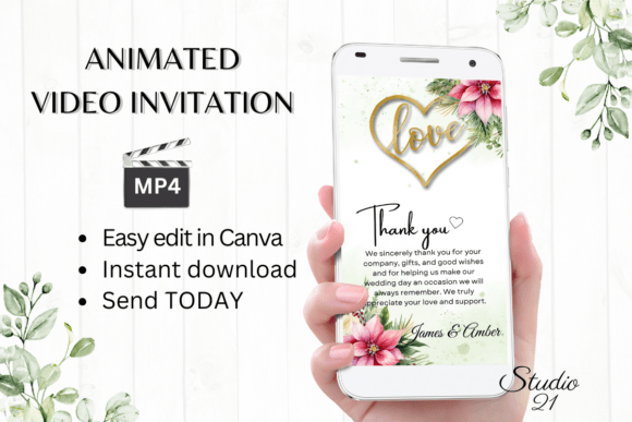 Christmas Wedding Thank You W9190TU: Festive Elegance for Your Designs