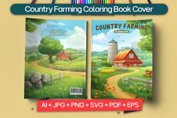 Country Farming Coloring Book Cover: A Rustic Design Template