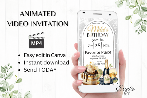 Digital Birthday Party Invitation: A Modern Design Asset