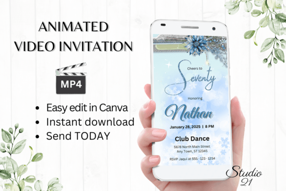 Effortless 70th Birthday Invitations: The Digital Animated Template