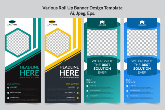 Effortless Branding with a Roll Up Banner Design Template Set