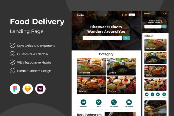 Foodies: A Modern Landing Page for Your Delivery Business