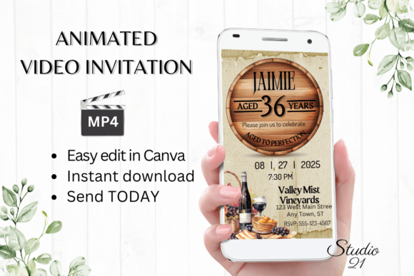 Modern Typography for Your Wine Birthday Party Invitation