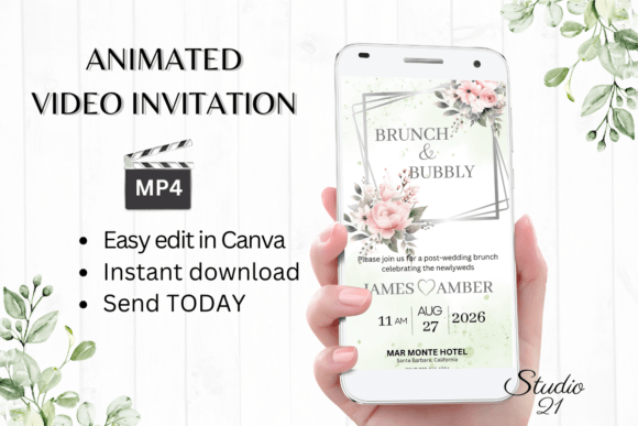 Pink Roses Wedding Brunch Invite W9272: Your Digital Solution